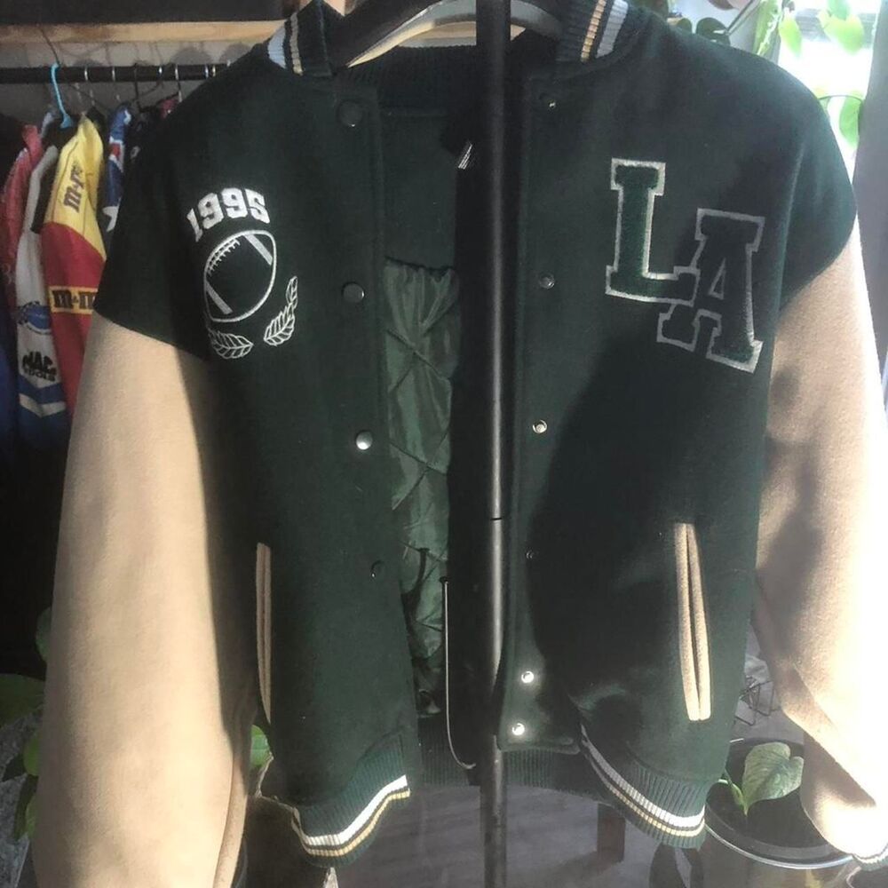 preppy green varsity jacket with 3fea
